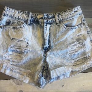 KanCan Light Blue Distressed Jean Shorts